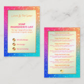 Rainbow Glitter Fragrance Ingredients Visitekaartje (Voorkant / Achterkant)