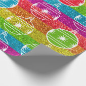 Rainbow Glitter Gay Kerstfeestdag Cadeaupapier (Hoek)