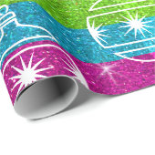 Rainbow Glitter Gay Kerstfeestdag Cadeaupapier (Rol Hoek)