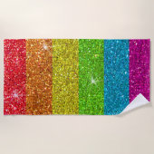 Rainbow Glitter Gay Pride Flag LGBTQ Sparkles Strandlaken (Voorkant)
