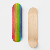 Rainbow Glitter Gay Pride Flag LGBTQIA Sparkles Persoonlijk Skateboard (Voorkant)
