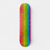 Rainbow Glitter Gay Pride Flag LGBTQIA Sparkles Persoonlijk Skateboard (Voorkant)
