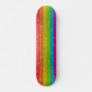 Rainbow Glitter Gay Pride Flag LGBTQIA Sparkles Persoonlijk Skateboard