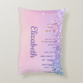 Rainbow Glitter, gepersonaliseerd Accent Kussen (Achterkant (Verticaal))