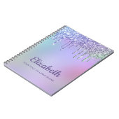 Rainbow Glitter, gepersonaliseerd Notitieboek (Linkerzijde)