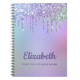 Rainbow Glitter, gepersonaliseerd Notitieboek