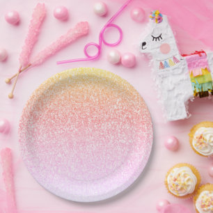Rainbow Glitter Glam Baby shower Ombre Papieren Bordje