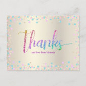 Rainbow Glitter Gold Sweet 16 Birthday Hartelijk d Briefkaart (Voorkant)