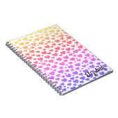 Rainbow Glitter Hearts Heldere Kleurrijke Custom Notitieboek (Rechterzijde)
