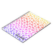 Rainbow Glitter Hearts Heldere Kleurrijke Custom Notitieboek (Linkerzijde)