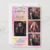 Rainbow glitter holografisch 5 foto's zoet 16 kaart (Achterkant)