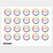 Rainbow Glitter Holografisch Productlabel Ronde Sticker (Vel)