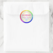 Rainbow Glitter Holografisch Productlabel Ronde Sticker (Tas)