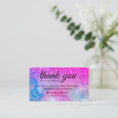 Rainbow glitter holographic bedankt uw bedrijf visitekaartje (Staand voorkant)