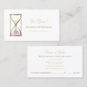 Rainbow Glitter Hourglass Salon Afspraak Afsprakenkaartje (Voorkant / Achterkant)