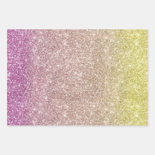 Rainbow Glitter  Inpakpapier Vel (Voorkant 3)