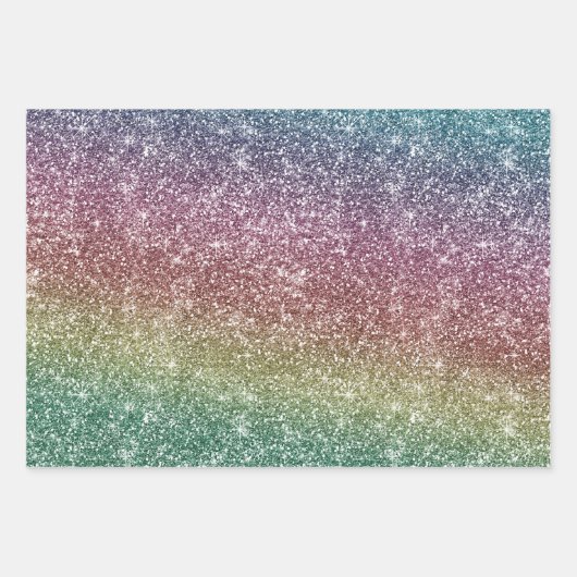 Rainbow Glitter Inpakpapier Vel (Voorkant)