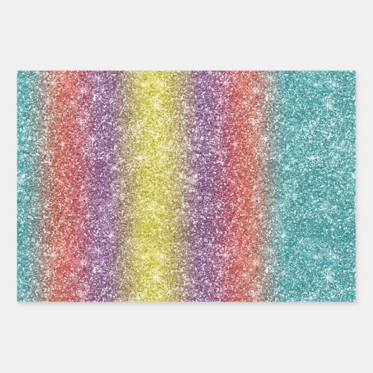 Rainbow Glitter Inpakpapier Vel (Voorkant 3)