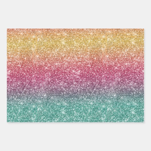 Rainbow Glitter  Inpakpapier Vel (Voorkant 2)
