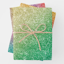 Rainbow Glitter  Inpakpapier Vel
