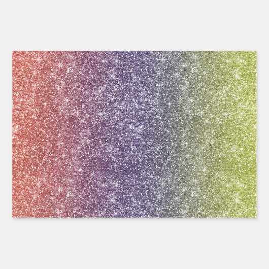 Rainbow Glitter Inpakpapier Vel (Voorkant 3)