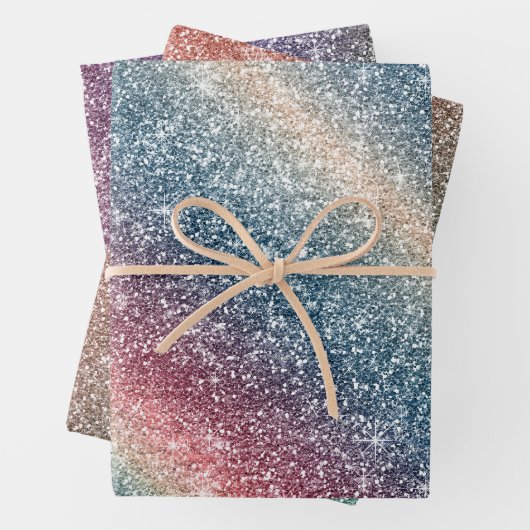 Rainbow Glitter Inpakpapier Vel (In situ)