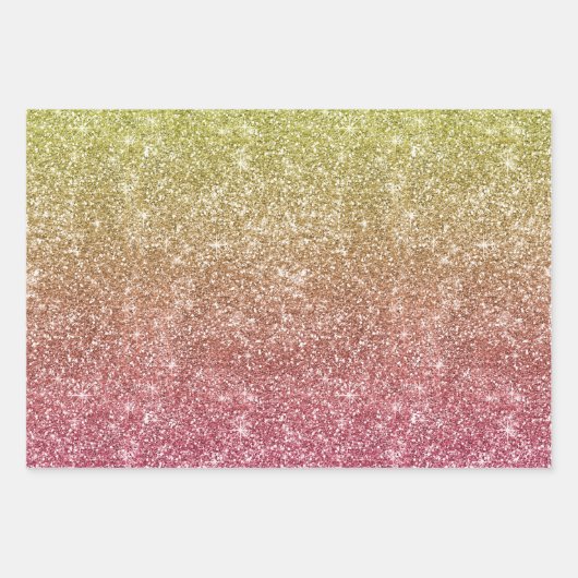 Rainbow Glitter Inpakpapier Vel (Voorkant)