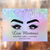 Rainbow Glitter Lash Brow Beauty Business Raamsticker (Vel 2)