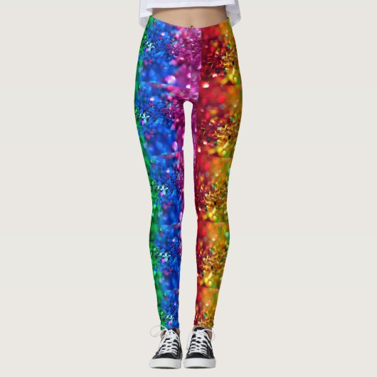 Rainbow Glitter Leggings (Voorkant)