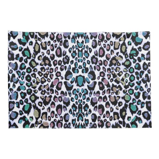 Rainbow Glitter Leopard Print Pillowcase Kussensloop (Achterkant-Rechts)