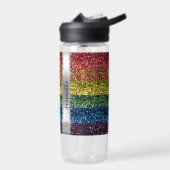 Rainbow Glitter look Persoonlijke naam Waterfles (Links)