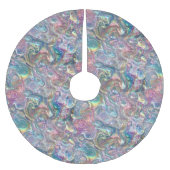 Rainbow Glitter Marble Holographic Iridescent Foil Kerstboom Rok (Voorkant)