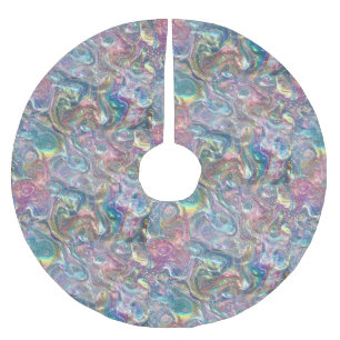 Rainbow Glitter Marble Holographic Iridescent Foil Kerstboom Rok