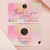 Rainbow glitter marble logo order bedankt visitekaartje