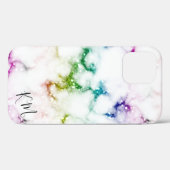 Rainbow Glitter Marble Personalized Case-Mate iPhone Case (Achterkant (horizontaal))