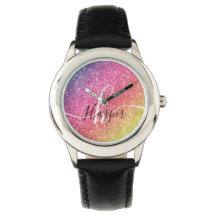 Rainbow Glitter Monogram Naam