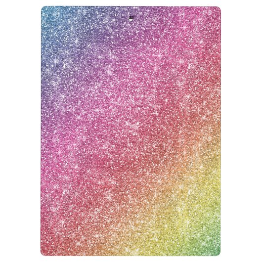 Rainbow Glitter Monogram Naam Klembord (Achterkant)