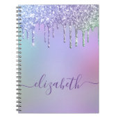 Rainbow Glitter Monogram Notitieboek (Voorkant)