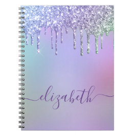 Rainbow Glitter Monogram Notitieboek