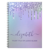 Rainbow Glitter Monogram Notitieboek (Voorkant)