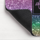 Rainbow Glitter Monogram Roze Glamoureus Muismat (Hoek)