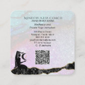 *~* Rainbow Glitter Moon QR code GODDESS Meditate Vierkante Visitekaartje (Achterkant)