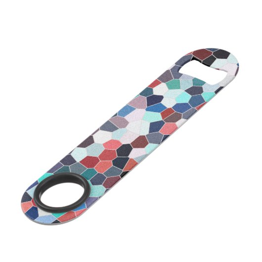 Rainbow Glitter Mosaic No. 02 Speed Flessenopener (Achterkant Gekanteld)