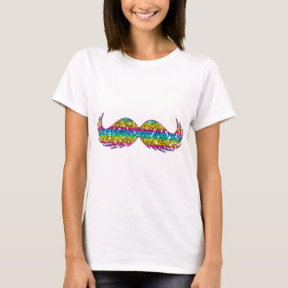 Rainbow Glitter Mustache T-shirt
