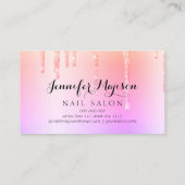 Rainbow Glitter Nail Poolse Strijders Modern Salon Visitekaartje (Achterkant)