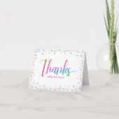Rainbow Glitter Ombre Confetti Sweet 16 Birthday Bedankkaart (Voorkant)
