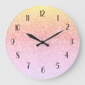 Rainbow Glitter Ombre Glam Grote Klok (Voorkant)