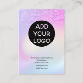 Rainbow Glitter Ombre Holografische oorbel display Visitekaartje (Achterkant)