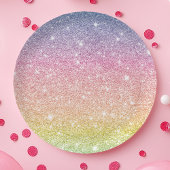 Rainbow Glitter Ombre Papieren Bordje