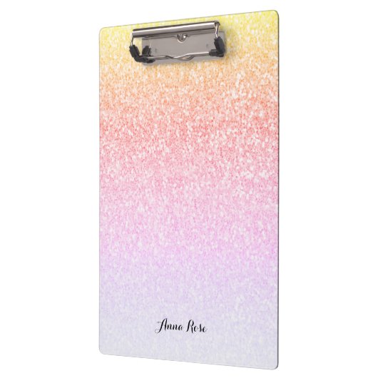 Rainbow Glitter Ombre Sparkle Glam Klembord (Links)